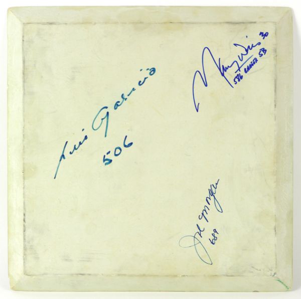 1980s Joe Morgan Maury Wills Luis Aparicio Multi Signed Base (JSA)