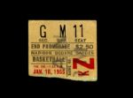 1955 NBA All-Star Game Ticket Stub Madison Square Garden