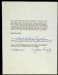 1958 Casey Stengel New York Yankees Gillette Razor Signed Contract (JSA)