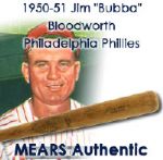 1950-51 Jim "Bubba" Bloodworth Philadelphia Phillies H&B Louisville Slugger Professional Model Game Used Bat (MEARS LOA)