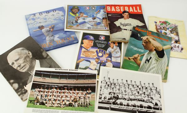 1960-93 Baseball Publication & Print Collection - Lot of 49 w/ Connie Mack 50th Anniversary Program & More