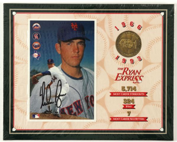 1993 Nolan Ryan "The Ryan Express" Signed 8" x 10" Display Collection - Lot of 3 (JSA)