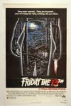 1980 Friday The 13th Original 27" x 41" One Sheet Movie Poster