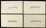 1950s circa Bill Terry New York Giants Signed 3" x 5" Index Card Collection - Lot of 4 (JSA)
