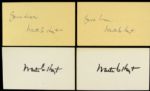 1950-80s Waite Hoyt New York Yankees Signed 3" x 5" Index Card Collection - Lot of 4 (JSA)