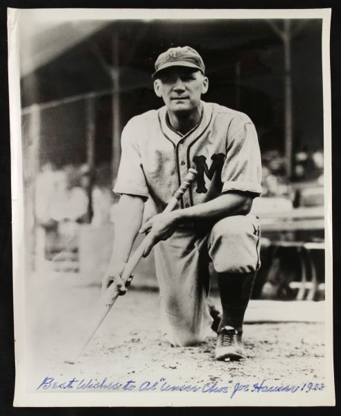 1933 Joe Hauser Minneapolis Millers Signed 8" x 10" Photo (JSA)