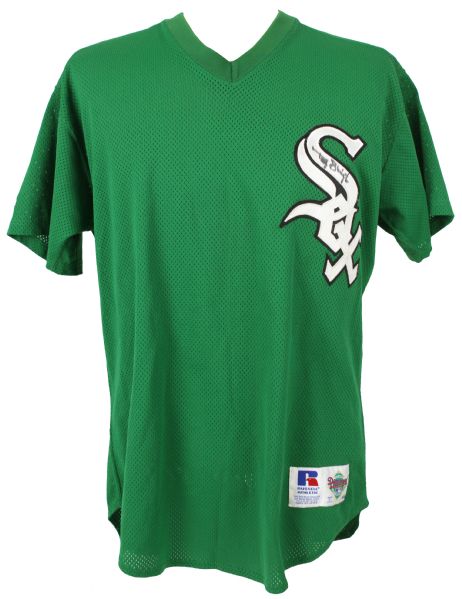 1995-97 Terry Bevington Chicago White Sox Signed St. Patricks Day Batting Practice Jersey (MEARS LOA/JSA)