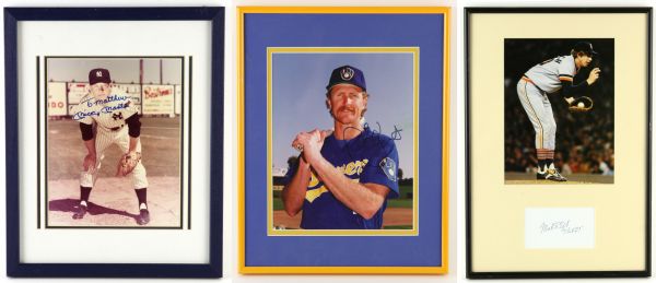1960s-2000s Signed Hall of Fame Star Collection Mickey Mantle John Wooden Frank Robinson Robin Yount Paul Molitor - Lot of 22 Framed (JSA)