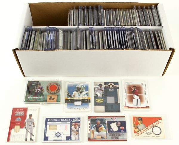 1990s-2000s Baseball Baseball Football Game Used Trading Cards Jeter Favre Ripken Pujols Marino Puckett (Lot of 135)