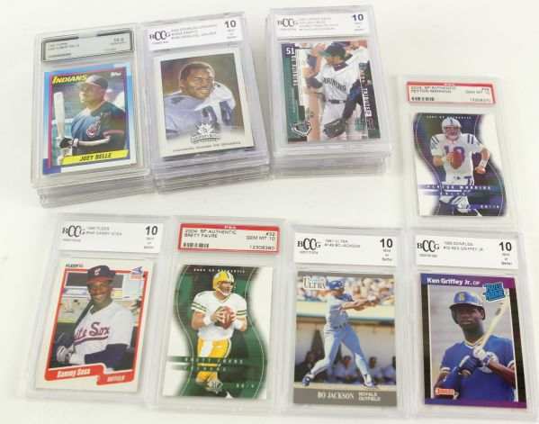 1980s-2000s Baseball Football Basketball Graded Trading Card Collection (Lot of 23)