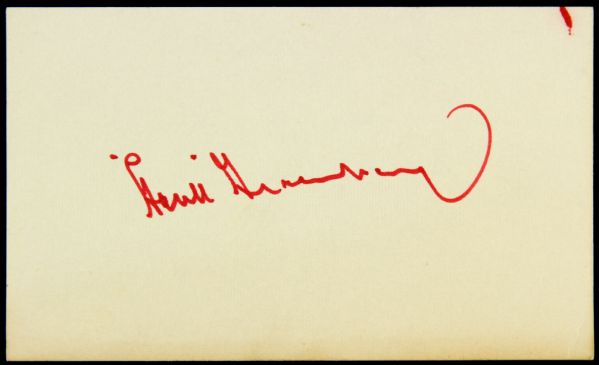 1950s Hank Greenberg Detroit Tigers Signed 3" x 5" Index Card (JSA)