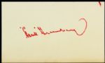 1950s Hank Greenberg Detroit Tigers Signed 3" x 5" Index Card (JSA)