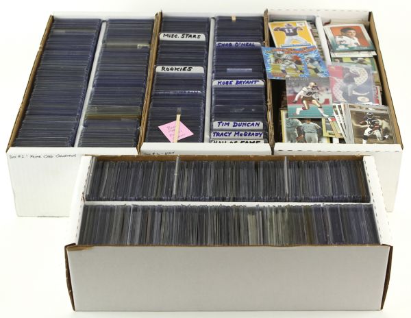 1970s-2000s Baseball Football Basketball Massive Trading Card Collection 8,000+ Cards Loaded With Stars Derek Jeter Dan Marino Mickey Mantle Michael Jordan Kobe Bryant