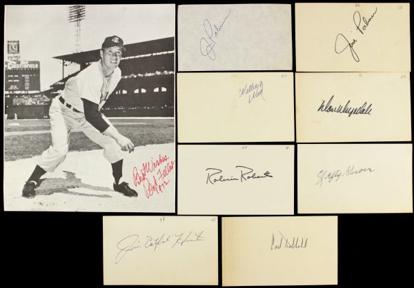 1940s-70s Hall of Fame Pitcher Signed 3" x 5" Index Card Collection - Lot of 9 w/ Lefty Grove, Carl Hubbell & More (JSA)