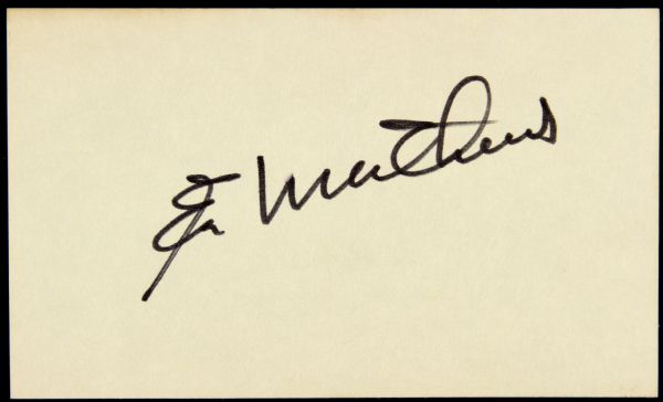1950s Eddie Mathews Milwaukee Braves Signed 3" x 5" Index Card (JSA)