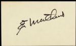 1950s Eddie Mathews Milwaukee Braves Signed 3" x 5" Index Card (JSA)