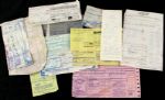 1980s Sugar Ray Leonard Multi-Division World Champion Boxer Signed Credit Card Receipt Collection - Lot of 14 *JSA*