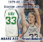 1979-80 True Rookie Larry Bird Boston Celtics Game Worn Home Jersey (MEARS A10) "Most Important Bird Jersey In the Hobby!"