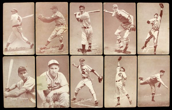 1930s-40s Baseball Exhibit Card Collection - Lot of 33 w/ Ted Williams, Bob Feller & More