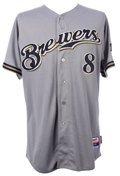 2012 Ryan Braun Milwaukee Brewers Game Worn Road Jersey (MEARS A10 / MLB Hologram)