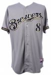 2012 Ryan Braun Milwaukee Brewers Game Worn Road Jersey (MEARS A10 / MLB Hologram)