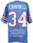 2013 Leaf Earl Campbell Houston Oilers Signed Custom Jersey (Leaf Authentics Certificate)
