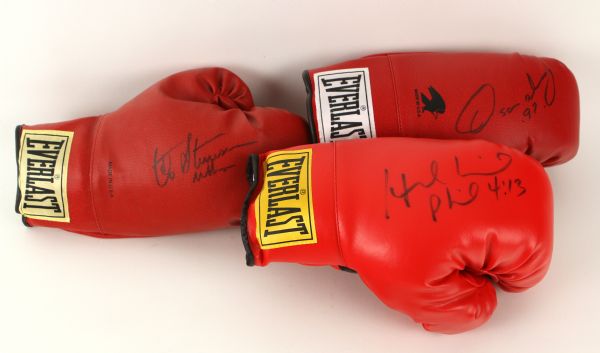 1980s-2000s Signed Everlast Boxing Glove Collection - Holyfield de la Hoya Leonard Mosley Stevenson (JSA)