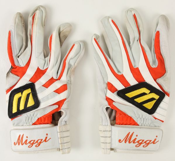 2004 Miguel Tejada Baltimore Orioles Signed Game Worn Batting Gloves (MEARS LOA & PSA/DNA)
