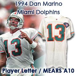 1994 (October 16) Dan Marino Miami Dolphins Game Worn Home Jersey - Worn October 16th, 1994 vs. Raiders (MEARS A10 / Marino LOA/MeiGray LOA)