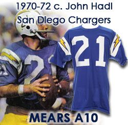 1970-72 circa John Hadl San Diego Chargers Game Worn Home Jersey (MEARS A10)