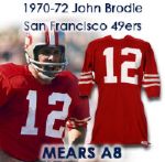 1970-73 John Brodie San Francisco 49ers Game Worn Home Jersey (MEARS A8)