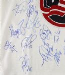 1998 USA Olympic Hockey Team Multi Signed Jersey w/ 35 Signatures Including Brett Hull, Chris Chelios & More (JSA)