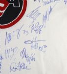 1998 USA Olympic Hockey Team Multi Signed Jersey w/ 35 Signatures Including Brett Hull, Chris Chelios & More (JSA)