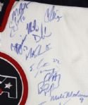 1998 USA Olympic Hockey Team Multi Signed Jersey w/ 35 Signatures Including Brett Hull, Chris Chelios & More (JSA)