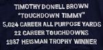 1990's Tim Brown Notre Dame Signed Touchdown Timmy Commemorative Stat Jersey (JSA)