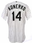 2005 Paul Konerko Chicago White Sox Signed World Series Home Jersey (MEARS Auction LOA / JSA)