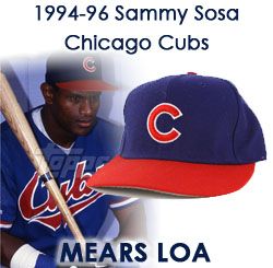 1994-96 Sammy Sosa Chicago Cubs Game Worn Cap (MEARS LOA)