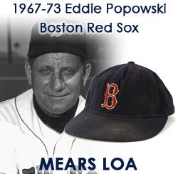1967-73 Eddie Popowski Boston Red Sox Signed Game Worn Cap (MEARS LOA/JSA)