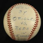 1970 Baltimore Orioles Cincinnati Reds OAL World Series Game Used Baseball (MEARS LOA) 