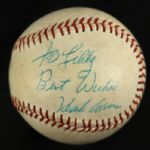 1975-76 Hank Aaron Milwaukee Brewers Signed Baseball (JSA)  