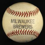 1975-76 Hank Aaron Milwaukee Brewers Signed Baseball (JSA)  