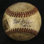 1952 Bob Feller Cleveland Indians Signed Game Used Baseball Municipal Stadium (JSA/MEARS LOA)