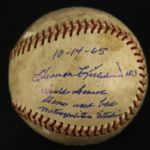 1965 Harmon Killebrew Minnesota Twins Signed Inscribed Game Used World Series OAL Cronin Baseball Metropolitan Stadium (JSA/MEARS LOA)