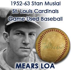 1952-63 Stan Musial St. Louis Cardinals Busch Stadium Signed ONL Giles Game Used Baseball (JSA)