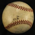 1952 Bob Feller Cleveland Indians Signed Game Used OAL Harridge Baseball Municipal Stadium (JSA/MEARS LOA)