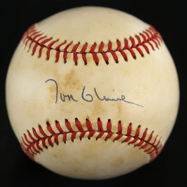 1989-94 Tom Glavine Atlanta Braves Signed ONL White Baseball (JSA)