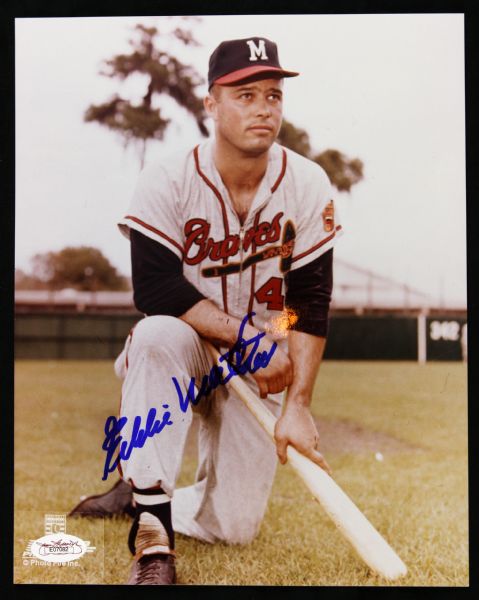 1953-65 Eddie Mathews Milwaukee Braves Signed 8" x 10" Photo (JSA Hologram)