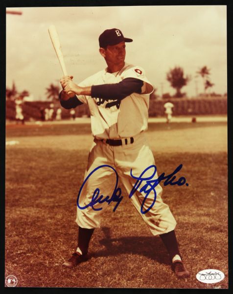 1951-52 Andy Pafko Brooklyn Dodgers Signed 8" x 10" Photo (JSA Hologram) - Lot of 2