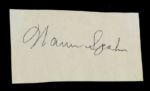 1953-64 Warren Spahn Milwaukee Braves Signed 2 1/2" x 4 1/2" Cut (JSA)  