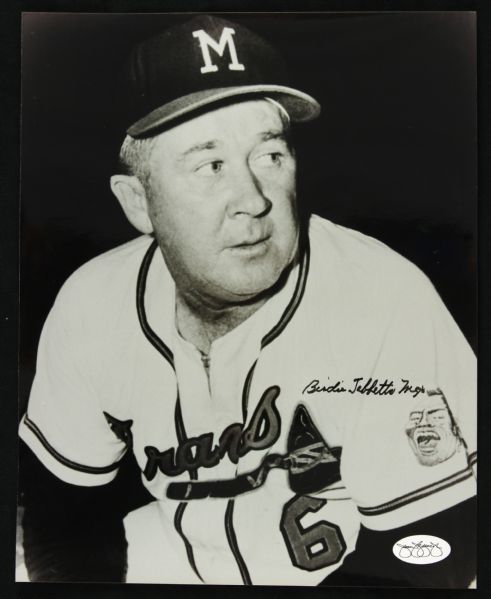 1961-62 Birdie Tebbets Milwaukee Braves Signed 8" x 10" Photo (JSA Hologram)